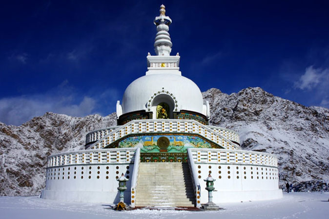 Shanti Stupa above Leh