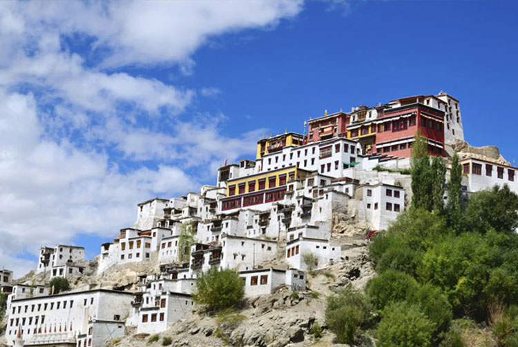 Thiksey Monastery on a hill